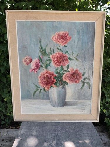 Grand tableau huile - tableau, bois
