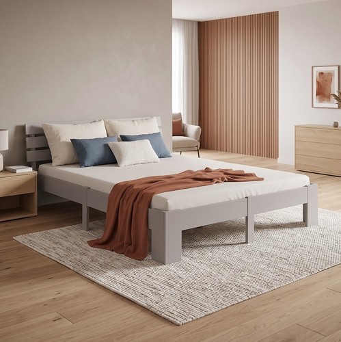 Lit double bois futon - lit,