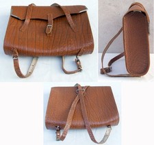 CARTABLE CUIR - SAC D'ECOLE - MUSETTE - ANCIEN - VINTAGE