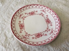 Assiette à dessert ROYAL BOCH  déco floral rouge