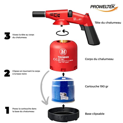 Chalumeau gaz 1760w allumage - gaz,