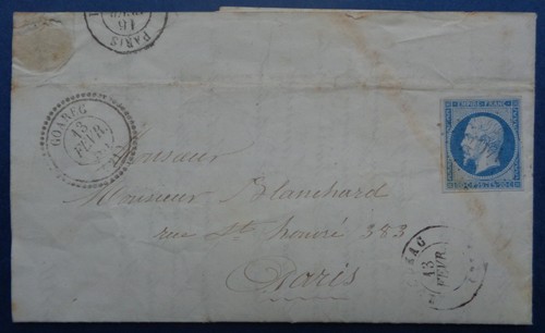 France lettre 1855 avec - lettre,