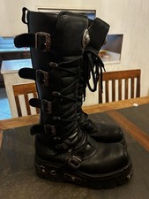 NEW ROCK Reactor HIGH BOOT METALLIC M-272-VC1 Goth Rave 45C US 11.5 Steampunk