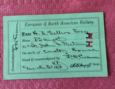 European and North American Railway Pass Bangor Maine to St John March 31,1873