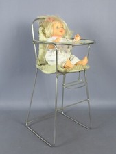 Chaise Haute Poupée Métal Chromé Jouet De Collection Vintage Années 60