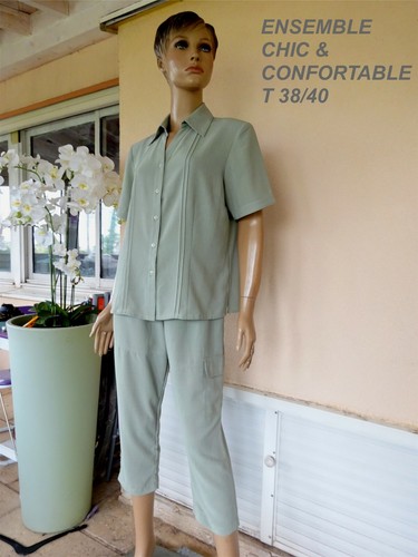 Ensemble pantacourt veste - pantacourt, +