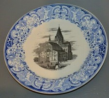 Sarreguemines U & Cie Gold Medal Talking Plate 1844 Sinzig Cathedral