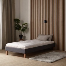 Cadre de Lit Rembourré Adulte Simple Enfant 90x200 Sommier à Lattes Homestyle4u