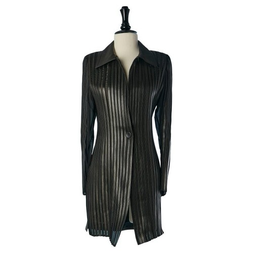Veste cuir et soie jean - veste,