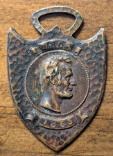 1809 1865 Abraham Lincoln Presidential Commemorative Shield Shape Watch fob
