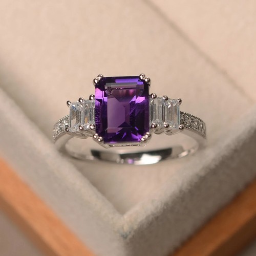 Bague améthyste argent - en,