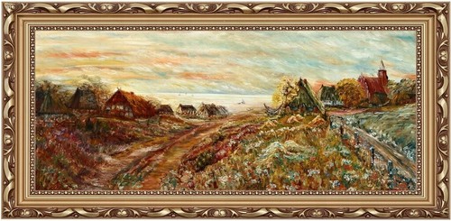 Tableau huile sur bois paysage - tableau,