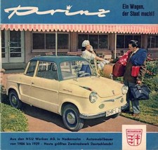 Catalogue brochure NSU Prinz 08/ 1957 Allemagne Deutschland