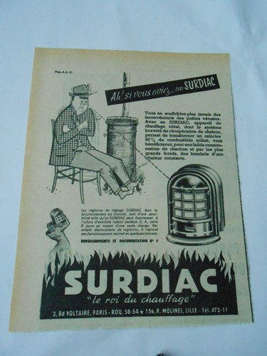 Publicité 1955 surdiac des - ,