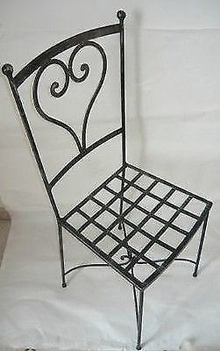 Chaise carrée fer forgé - en,