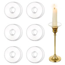 Bobèches en Verre pour Chandeliers, 12 Pièces Protecteurs de Bougie, Porte-Bo...