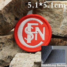 Patch Brodé SNCF Écusson Rond Rouge 5.1x5.1cm Auto-agrippant Scratch