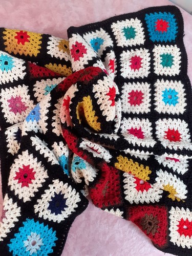 Carré patchwork laine fait