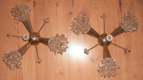 Paire appliques plafonniers - d'appliques,
