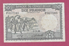 Billet du CONGO BELGE , 10