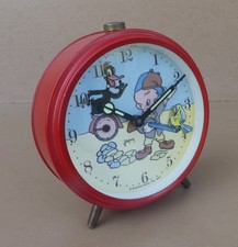 Réveil animé JAPY vintage Daffy Duck Elmer Looney Tunes 1984 MARCHE alarm clock