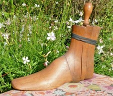 ANTIQUE MEN'S WOODEN BOOT SHOE 19th century