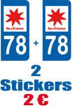 2-STICKERS-PLAQUE-AUTO-IMMATRICULATION-DEPARTEMENT-LOGO 78
