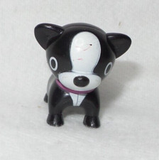 SMALL CHIEN BOSTON TERRIER WHITE & BLACK PVC PET TOY FIGURE