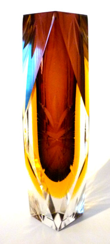 Vase verre epais facettes - verre, epais,