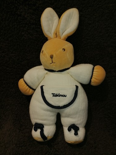 Doudou peluche lapin beige