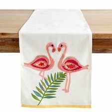 Pier 1 Imports Embroidered Flamingos Summer Tropical 72" Table Runner SOLD OUT