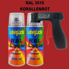 RAL 3016 CORAIL ROUGE 2 Bombes De Peinture Brillantes & Poignée