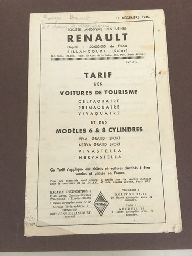 Ancien tarif renault - ancien, /