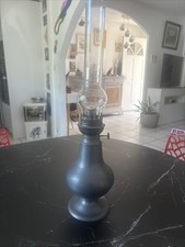 ANCIENNE LAMPE A PÉTROLE EN ETAIN DU DAUPHINOIS