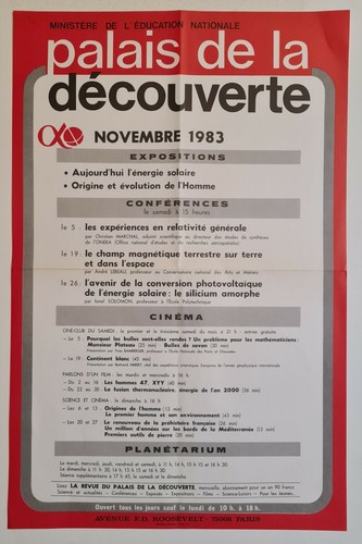 Palais découverte 1983 - de, la