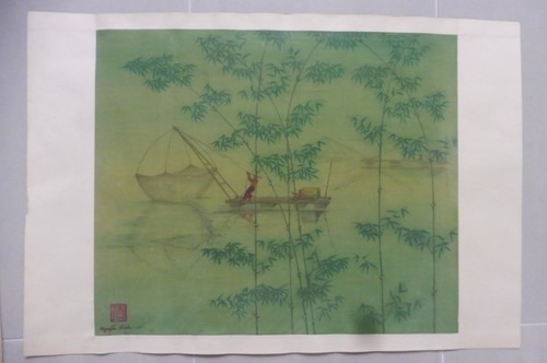 Grande peinture sur - , soie
