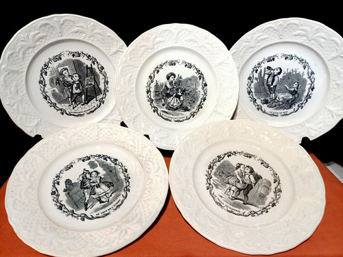 Lot assiettes dessert - assiettes, à