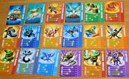 Lot carte skylanders 2011 - 18,