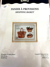 N°294 KIT BRODERIE POINT DE CROIX COMPTE DMC PANIER A PROVISIONS " 20x25cm