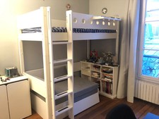 Lit mezzanine FLEXA, blanc