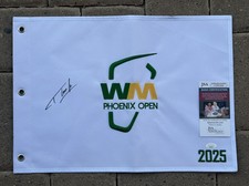 Thomas Detry Signed 2025 Waste Management Phoenix Open Flag Autographed JSA COA!