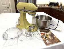 Kitchen Aid Mixer Model K45 Yellow 10 speed Tilt Head Stand Mixer + Attachments