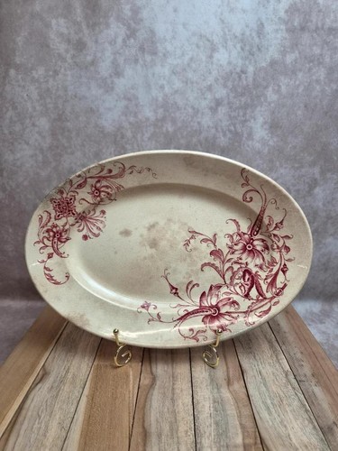 Plat ovale ancien terre fer - plat,
