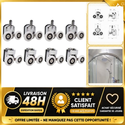 Roulettes porte douche 25mm