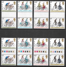 GB 1978 CYCLING POSTAGE STAMPS, GUTTER PAIRS, TRAFFIC LIGHTS, SG 1067-1070.