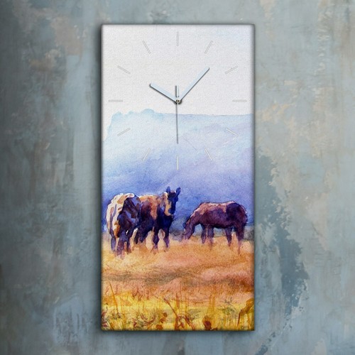 Horloge murale sur toile 30x60