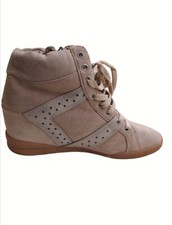 Baskets compensées cuir nubuck beige The Kooples p40