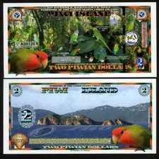 Piwi Island, 2 Dollars, 2017, Polymer, UNC - Parrot F