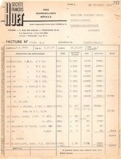 1957 FINS QUINCAILLERIE METAUX SOCIETE FRANCOIS HUET A TOURS - M. RIBIERE A L