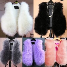 Femme Fausse Fourrure Court Gilet sans Manche Manteau Extérieur de Luxe